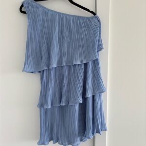Elegant Blue Off-Shoulder Dress